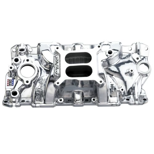 Edelbrock Intake Manifold 27011 Performer EPS for 1955-86 Small-Block Chevy, Polished Finish