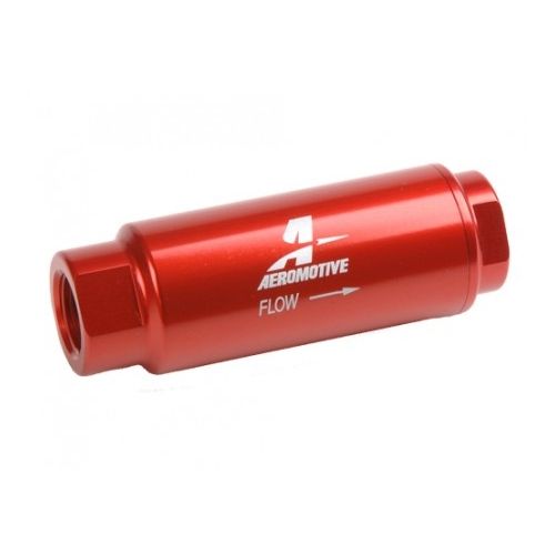 12303 Aeromotive SS Series 40-Micron Fuel Filter - Red
