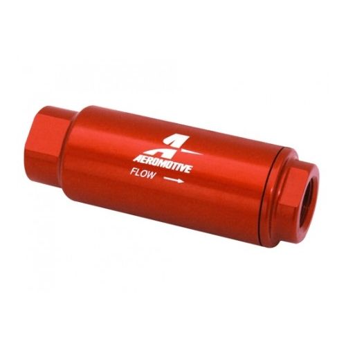12316 Aeromotive SS Series 100-Micron Fuel Filter - Red
