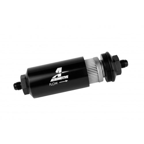12348 Aeromotive Male AN-06 Stainless 40 Micron Fuel Filter - Black