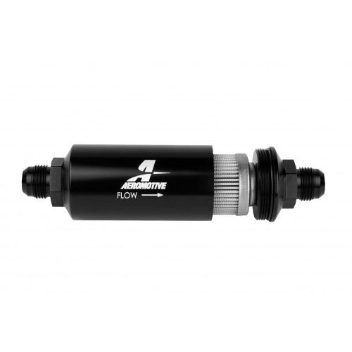 12389 Aeromotive Male AN-10 Stainless 100 Micron Fuel Filter - Black