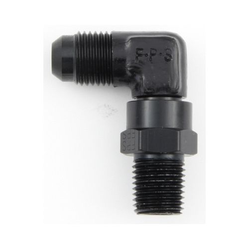 499162BL Fragola -6AN x  1/8" NPT 90° Swivel Adapter - Black