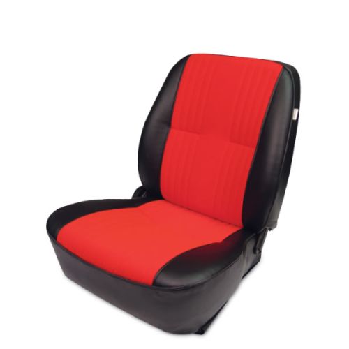 80-1400-90R PROCAR PRO-90 LOW BACK SERIES 1400 - BLACK VINYL TRIM RED VELOUR INSERT RIGHT SEAT
