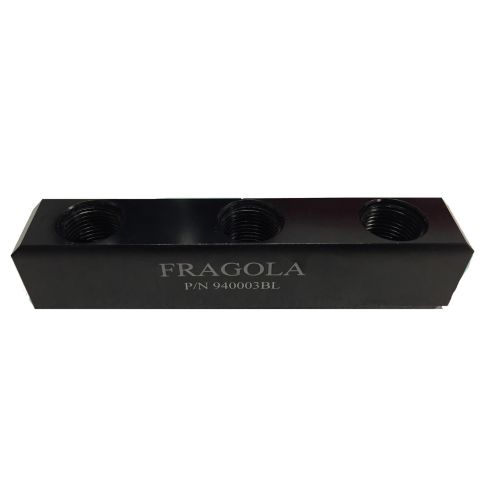 940003BL Fragola -10AN Female Fuel Pressure Regulator Log - Black