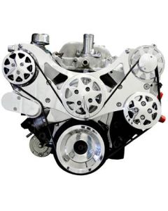 FDS-BBC-153 All American Billet Serpentine Kit, Big Block Chevy, Polished, No A/C & With PS
