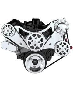 FDS-BBC-103 All American Billet Serpentine Kit, Big Block Chevy, Polished, With A/C & PS