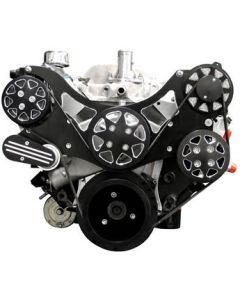 FDS-BBC-204 All American Billet Serpentine Kit, Big Block Chevy, Black, No A/C & No PS