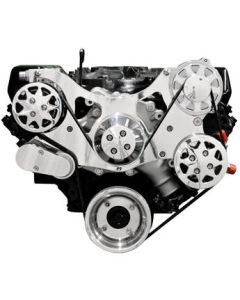FDS-BBF-303 All American Billet Serpentine Kit, Big Block Ford, Machined, No A/C & With PS