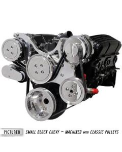 FDS-BBC-203-CP All American Billet Serpentine Kit, Big Block Chevy, Black, With No A/C & With PS