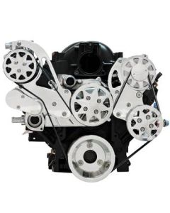 FDS-LS7-101-E All American Billet Serpentine Kit, Chevy LS7, Polished, A/C & PS