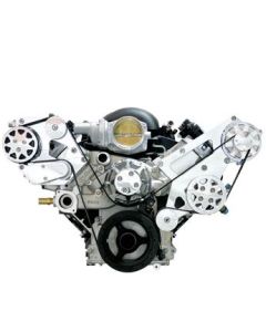 FDS-LSX-101-E All American Billet Serpentine Kit, Chevy LSX, Polished, A/C & PS