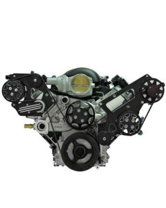 FDS-LSX-201 All American Billet Serpentine Kit, Chevy LSX, Black, A/C & PS
