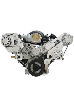 FDS-LSX-301 All American Billet Serpentine Kit, Chevy LSX, Machined, A/C & PS